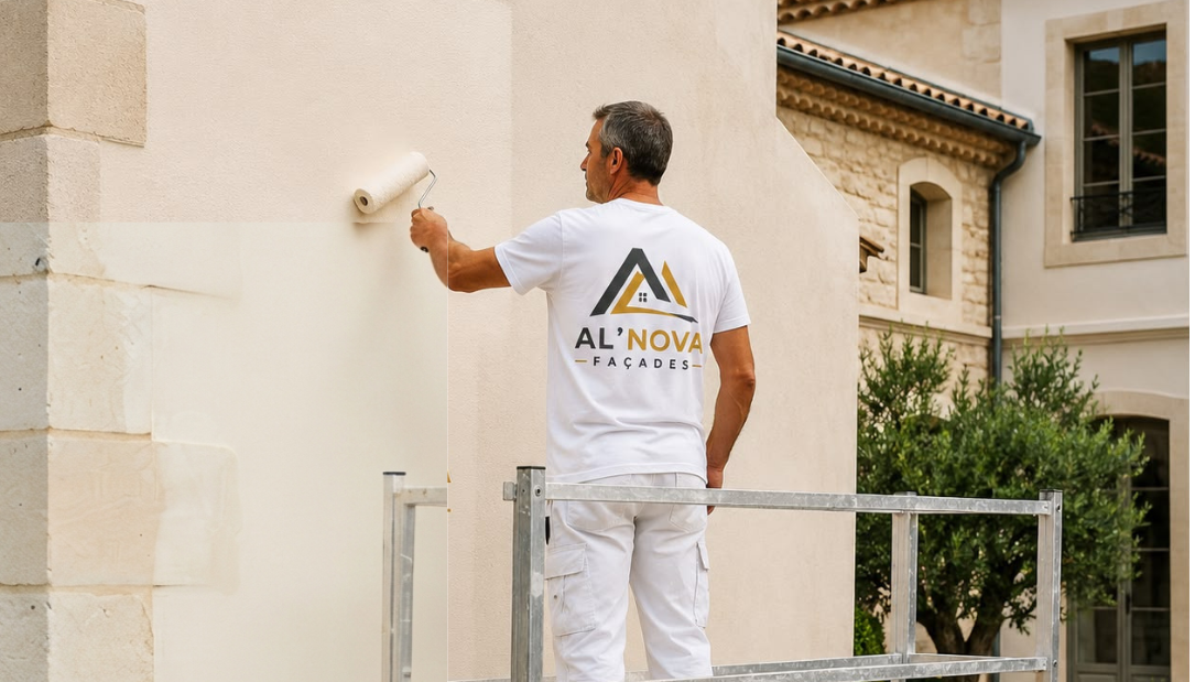 Peinture extérieure professionnelle pour façade réalisée par AL'NOVA Façade
